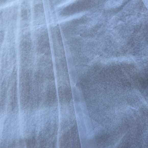 Vintage Val Mode Fairy Sheer Nylon Short flutter Sleeve Lace White Maxi Robe S-M - Picture 15 of 16